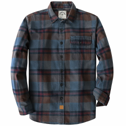 Dubinik® Flanellhemd Herren Flanellhemden Langarm Regular Fit Kariert Button Down Warm Freizeit Hemd L Dunkelblau und Braun Angebot bei HelloDeals