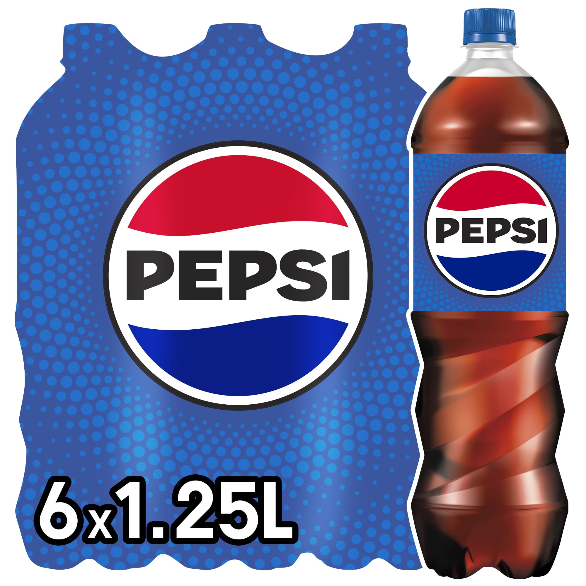 pepsi Original, Koffeinhaltige Cola in Flaschen, EINWEG (6 x 1.25 l) (Verpackungsdesign kann abweichen) 6X1.25L Neue Version Angebot bei HelloDeals