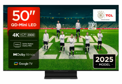 TCL 50Q7C QLED Mini LED Fernseher, 50 Zoll, 4K HDR Premium, Dolby Vision IQ & Atmos, Smart TV mit Google TV, Onkyo 2.0 Sound, 144Hz VRR, AMD FreeSync Premium Pro, HDMI 2.1, AirPlay 2 50 Zoll Q7C B&O QD-Miniled Angebot bei HelloDeals