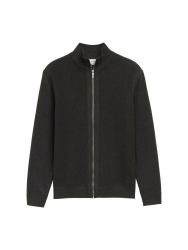 Tom Tailor Herren Strickjacke mit Stehkragen XS 10617 - Black Grey Melange Angebot bei HelloDeals