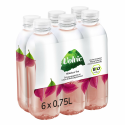 Volvic Bio Tee Hibiskus – natürliches Mineralwasser & Tee-Aufguss/Hibiskus Tee mit Litschi&Maracuja-Geschmack/zuckerreduziert*/wenig Kalorien/6x0,75L , 6 x 750 ml Angebot bei HelloDeals