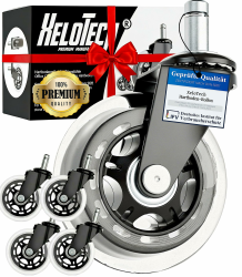 5er Set Premium Rollen für Bürostuhle Speziell für Parkett, Laminat, Fliesen, Vinyl, Holzdielen – Nie wieder Bodenschutzmatte – Transparent - 11mm x 22mm - Geräuschlos gleiten (Nicht für 1KEA) 11mm x 22 mm Schwarz Angebot bei HelloDeals