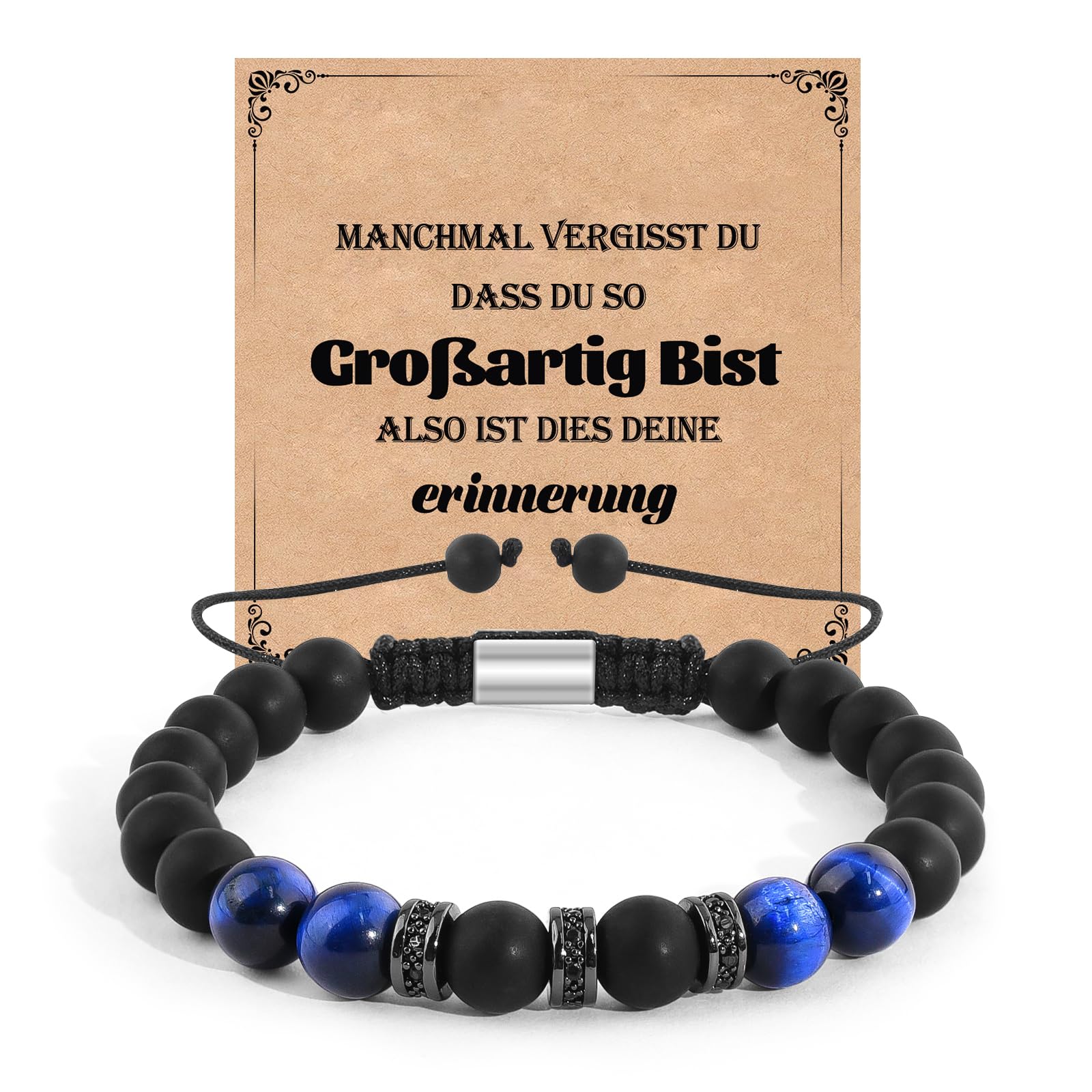 CheersLife Geschenke für Männer, Herren Geschenke für Männer Weihnachten, an Meinen Sohn Geschenk Bruder, 13 14 15 16 17 18. Geburtstag Junge, Geschenk für Sohn Bruder Freund Ehemann Enkel Neffe D: Inspirierend – Blaues Tigerauge Angebot bei HelloDeals