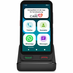 SPC Zeus 2 + Handyhülle | Smartphone für Senioren Kompatible mit App Fernverwaltung und -ortung | Easy-Mode, physische Tasten, XXL-Symbole | 5" Display, Dual-Kamera, 64GB | Ladestation, SOS-Taste Mit Fernsteuerung Angebot bei HelloDeals