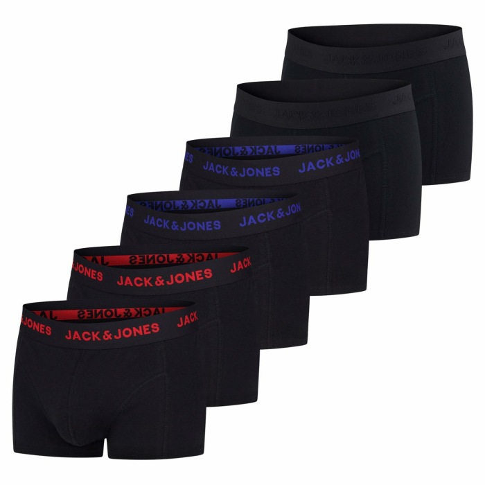 JACK & JONES Boxershorts Herren 6er Pack Basic Trunks Boxer Stretch Unterhosen Unterwäsche Retroshorts Set Baumwolle Schwarz Rot Grün Blau Grau S M L XL XXL 3XL 4XL 5XL 6XL 7XL 8XL XL Pack 4 Angebot bei HelloDeals