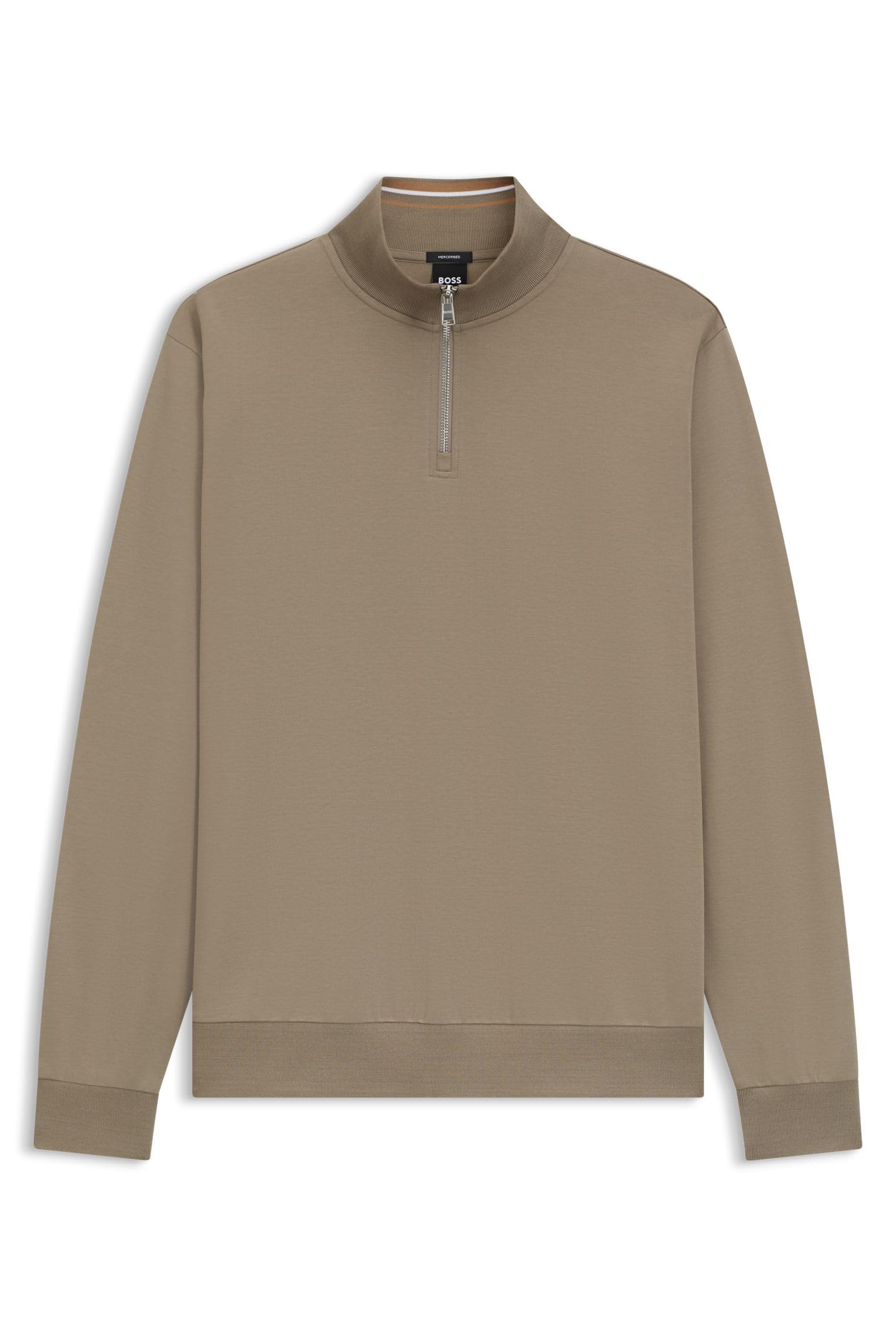 BOSS Herren H-Stimmann 109 Sweatshirt aus Baumwoll-Mix mit Troyerkragen S Braun245 Angebot bei HelloDeals