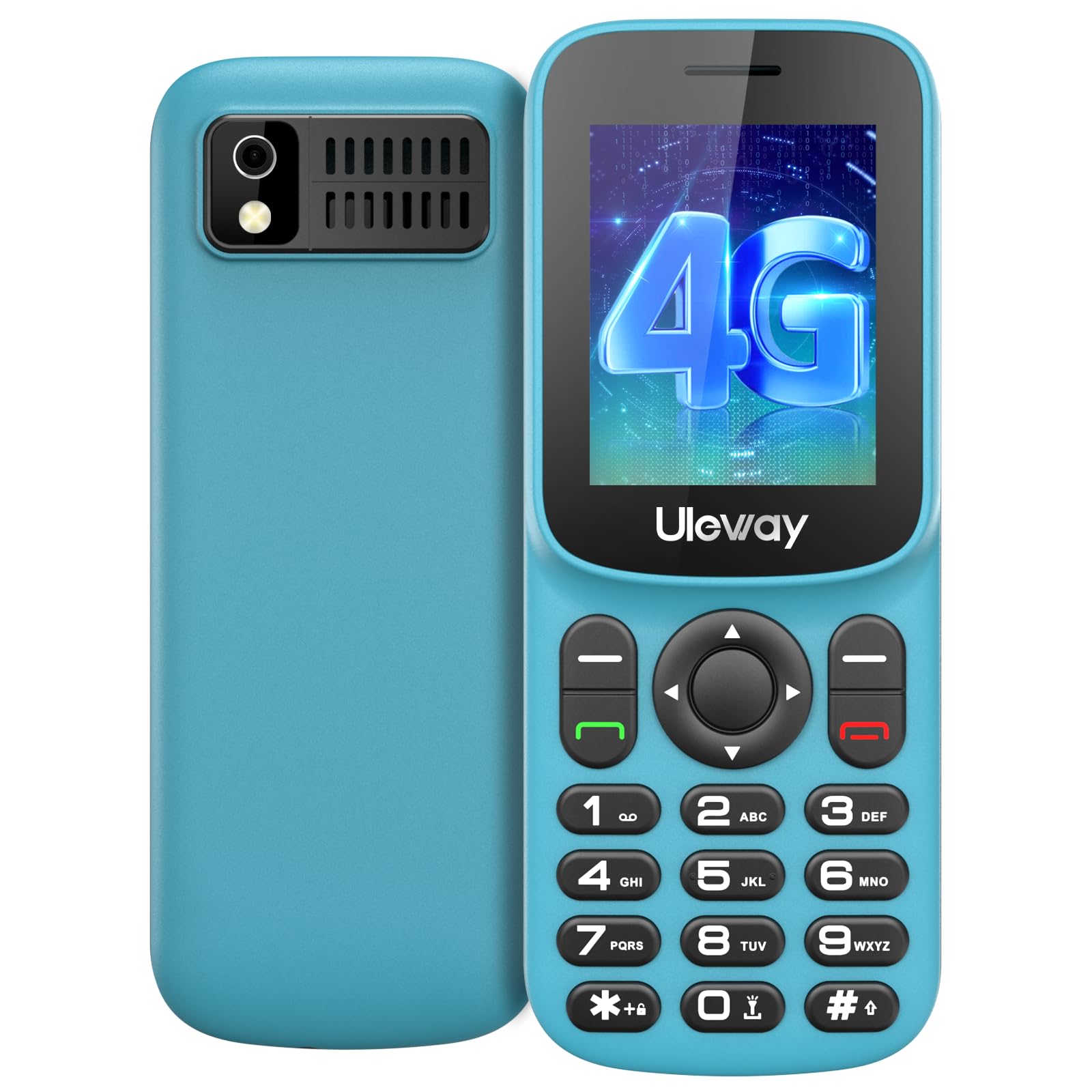 uleway T185 | 4G LTE Handy mit Dual-SIM-Slot | 1.7 Zoll Farbdisplay | Bluetooth | 1000mAh Akku | Seniorenhandy Ohne Vertrag mit LED-Taschenlampe | Prepaid Tastenhandy |Grün Grün 4G Angebot bei HelloDeals