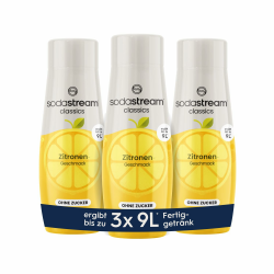 SodaStream Sirup 3x Zitrone ohne Zucker, 1x Flasche ergibt 9 Liter Fertiggetränk, Sekundenschnell zubereitet und immer frisch, 3x 440 ml Zitrone ohne Zucker 440 ml (3er Pack) Angebot bei HelloDeals