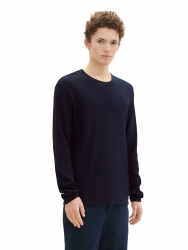 Tom Tailor Denim Herren Strickpullover aus Baumwolle XS 10668 - Sky Captain Blue Angebot bei HelloDeals