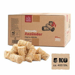 5 kg (ca. 400 Stück) Holzwolle-Anzünder Kaminanzünder | Öko-Anzünder aus Holzwolle & Wachs | Lange Brenndauer & geruchsneutral | Ideal für Kamin, Grill & Feuerstellen Angebot bei HelloDeals