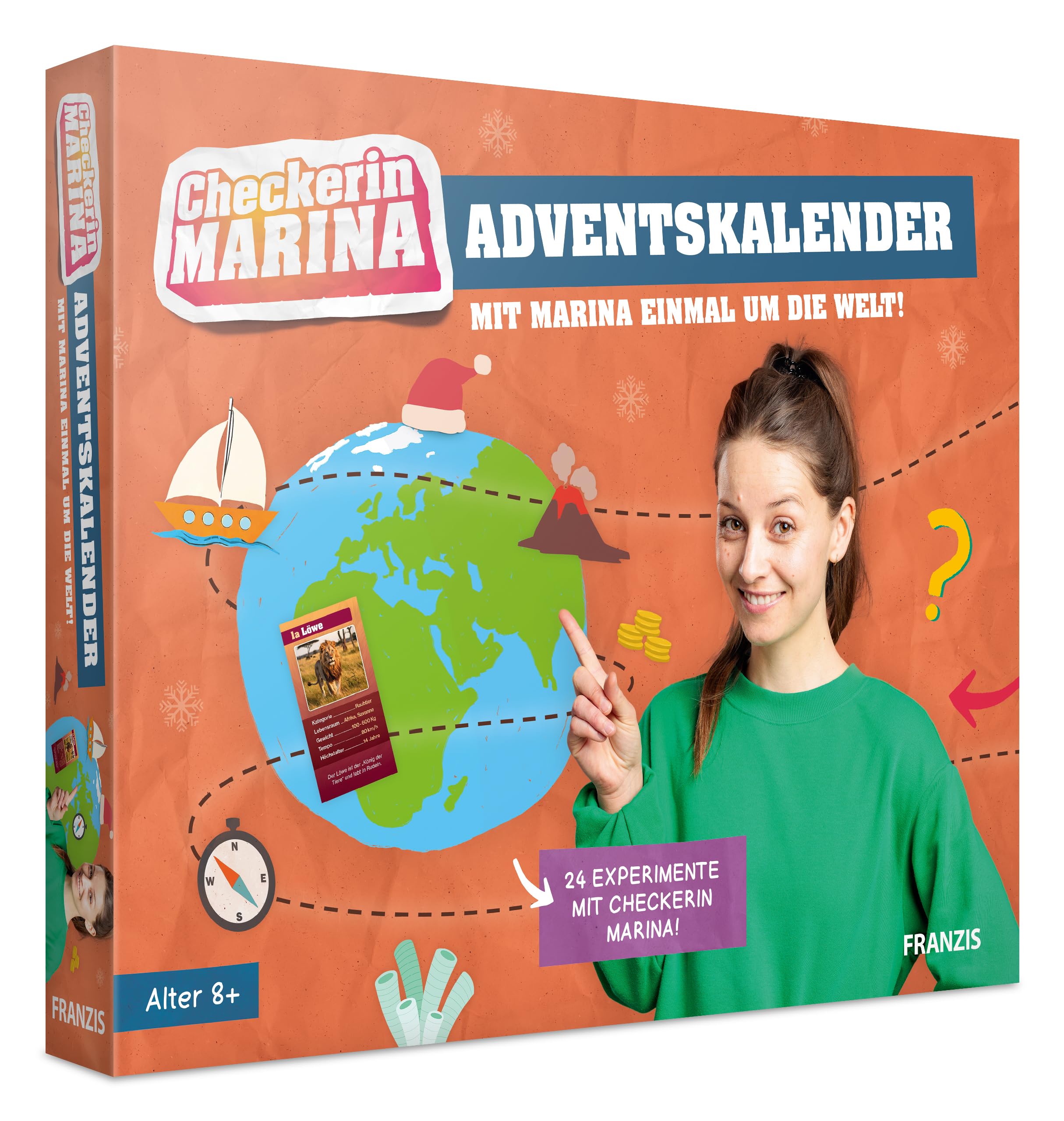 FRANZIS 67252 - Checkerin Marina Adventskalender: Mit Marina einmal um die Welt! 24 Experimente für den Advent! Angebot bei HelloDeals