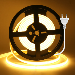 Anschluss an AC220-240V COB Stripe, Schnitt alle 10cm, Innen COB Band Selbstklebeband mit Stecker,240LEDs/m Flexible Superhell CRI≥85 LED Streifen für Weihnachten (Warmweiß，2m) Warmweiß 2m Angebot bei HelloDeals