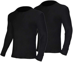 2er Pack Thermounterwäsche Unterhemd Herren Winter Funktionsunterwäsche Rundhalsausschnitt Thermo Shirt Langarm Warm Skiunterwäsche Thermo-Unterwäsche 3XL Schwarz Angebot bei HelloDeals
