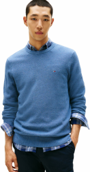 Tommy Hilfiger Herren Pullover Essential Structure Crew Neck Regular Fit XXL Blue (Petrol Blue Heather) Angebot bei HelloDeals