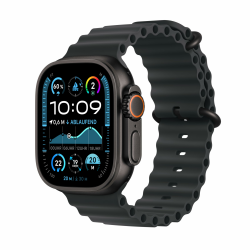 Apple Watch Ultra 2 [GPS + Celular, 49mm] Titangehäuse mit Black Ocean Band, One Size (Generalüberholt) Schwarz One Size - Armband für 130-200 mm Umfang Ocean Armband Titangehäuse Schwarz Angebot bei HelloDeals