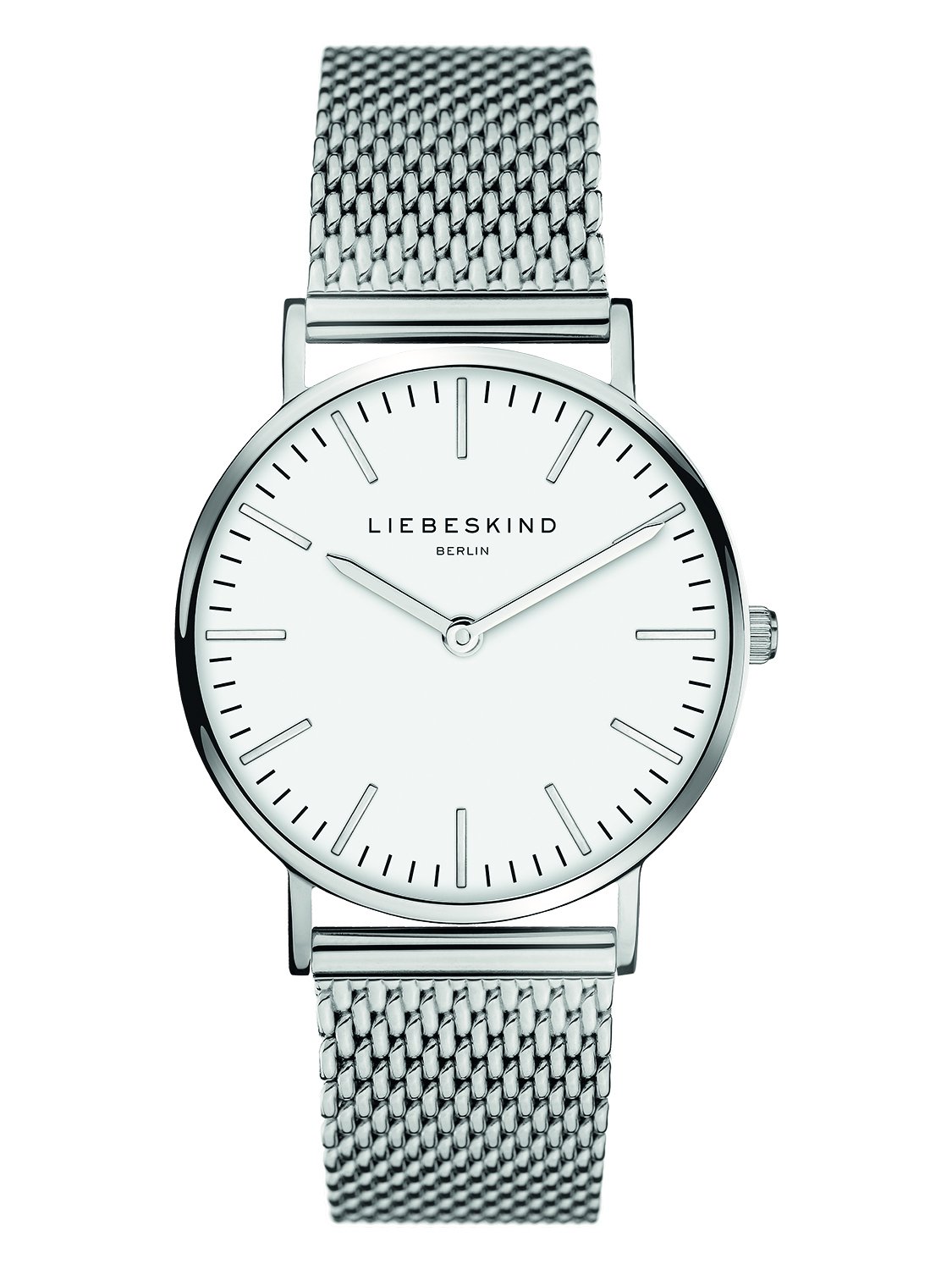 LIEBESKIND BERLIN Damenuhr – Runde Quarzuhr 34 mm – Mesharmband – 5 ATM wasserdicht – Modern & elegant – In verschiedenen Farben erhältlich Silber / Weiß Angebot bei HelloDeals