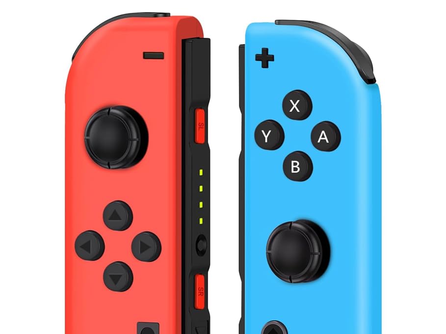 Mhwlhbx Ersatz L/R Switch Controller mit Switch/Lite/OLED-Konsole, Wireless Switch joycons unterstützt Dual Vibration, 6-Achs-Gyro, Wecken, Screenshot-Rot Angebot bei HelloDeals
