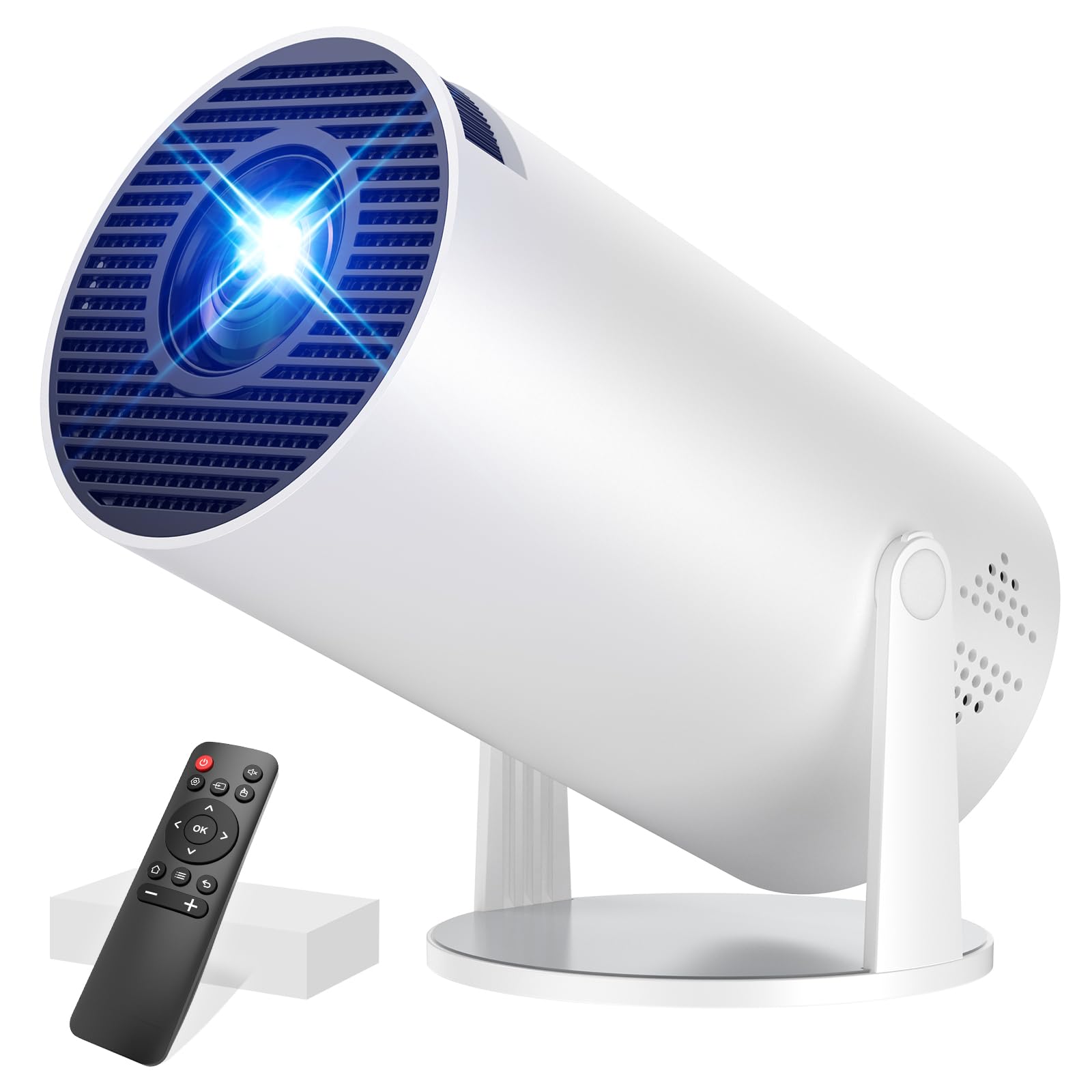 Mini Beamer Unterstützt 4K 1080P, Projektor Tragbarer mit WiFi 6 und Bluetooth 5.4 Beamer Klein 270° Drehen Auto Keystone Android 13.0 Kompatibel mit HDMI/TV Stick/Laptop/Memory Stick S100 Angebot bei HelloDeals