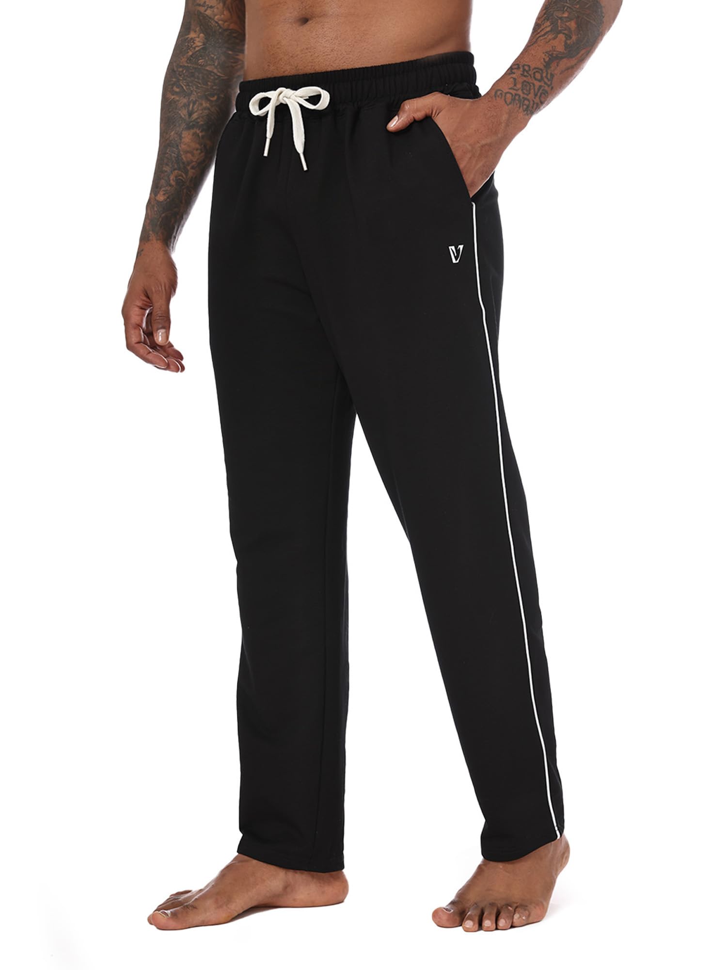 Jogginghose Herren Baumwolle Trainingshose Herren Lang Atmungsaktiv ，Sporthose mit 3 Taschen & elastischem Bund für Freizeit Schwarz XL Angebot bei HelloDeals