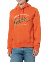 Gant Herren Graphic Hoodie Kapuzenpullover M Deep Orange Angebot bei HelloDeals