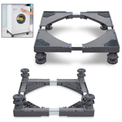 UISEBRT Waschmaschinen Untergestell mit 4 Füßen - Grau Verstellbare Waschmaschinensockel mit Rutschfester Stoßdämpfungsfunktion für Trockner Gefrierschrank Waschmaschine Kühlschrank - Bärenlast 200KG Angebot bei HelloDeals