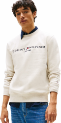Tommy Hilfiger Herren Sweatshirt Logo Rundhalsausschnitt XXL Brown (Heathered Oatmilk) Angebot bei HelloDeals