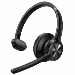 TECKNET Bluetooth Headset mit Mikrofon, Kabelloses Headset mit BT5.2 Technologie, Kopfhörer Kabellos Bluetooth mit Noise Cancelling, Headset mit Mikrofon Kabellos für Büro/Fernarbeit/Callcenter Deep Black Angebot bei HelloDeals