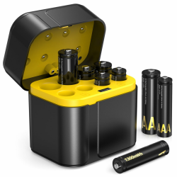 SURFOU Wiederaufladbare Lithium Akkus 4 AA -Pack + 4 AAA-Pack mit Ladegerät, 1300mWh Hohe Kapazität 1.5V AA Batterien mit integrierter Charing Aufbewahrungsbox，1600+ Zyklen AAA Akku 8-Ladegerät mit 4AA 3700mWh und 4AAA 1300mWh Angebot bei HelloDeals