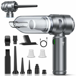 Handstaubsauger, 26000Pa Akku Staubsauger Kabellos, Stark Handstaubsauger Kabellos, 4-in-1 Autostaubsauger mit Bürstenloser Motor, 3 Stufen Mini Staubsauger für Tierhaare, Auto, Haushalt, Darkgrau Angebot bei HelloDeals