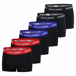 JACK & JONES Boxershorts Herren 6er Pack Basic Trunks Boxer Stretch Unterhosen Unterwäsche Retroshorts Set Baumwolle Schwarz Rot Grün Blau Grau S M L XL XXL 3XL 4XL 5XL 6XL 7XL 8XL S Pack 3 Angebot bei HelloDeals