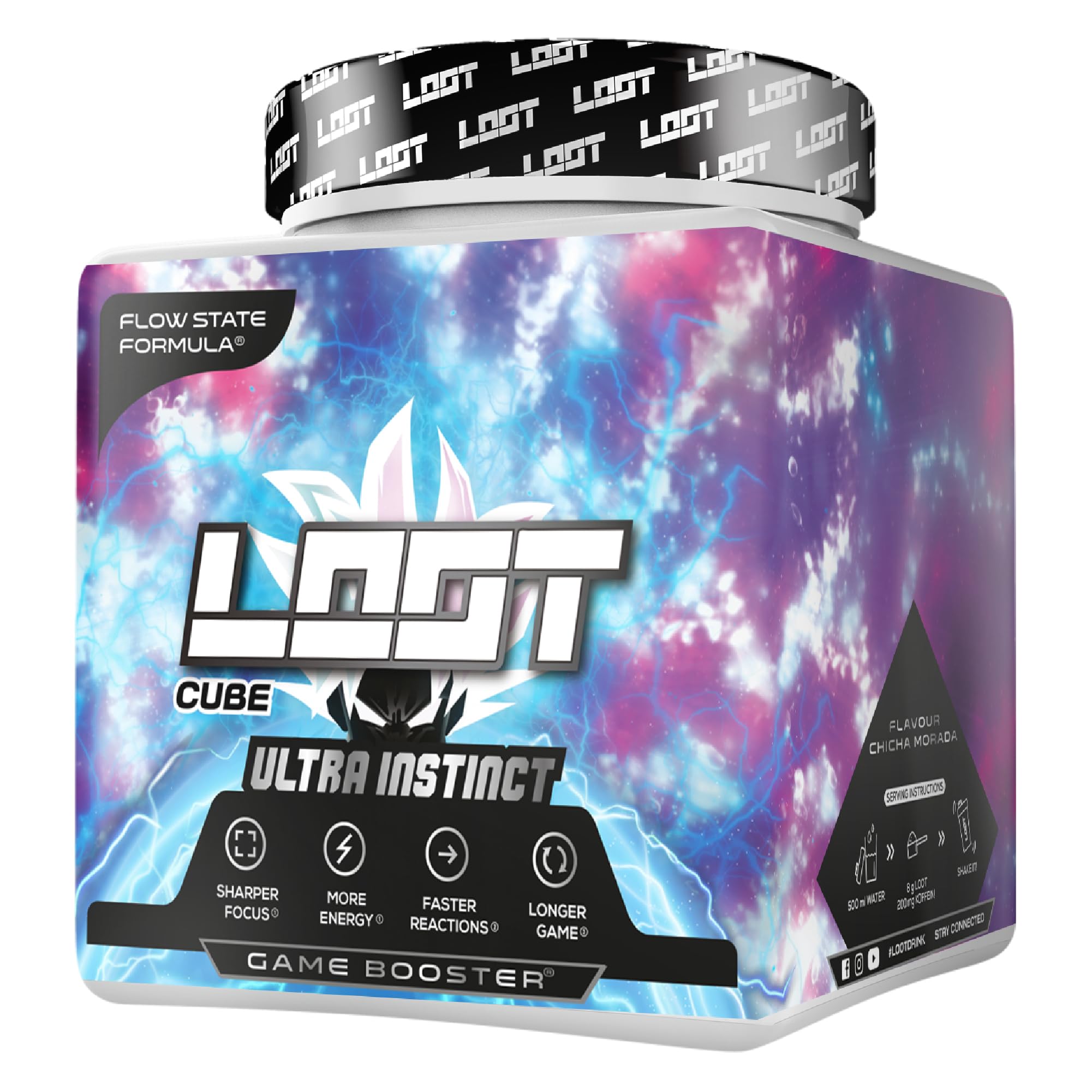 LOOT Game Booster | Konzentration, Ausdauer, Reaktionsfähigkeit | 50 Servings (400g) mit Koffein & 20 einzigartigen Inhaltsstoffen | Flow-State Formel | Ultra Instinct Angebot bei HelloDeals