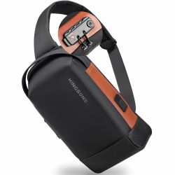 Kingsons Umhängetasche Brusttasche für Männer & Frauen Anti-theif Kleine Crossbody Bag Sling Bags Casual Travel Tiny Sport Wandern Radfahren Tag Tasche #1-a-black&brown With Lock Angebot bei HelloDeals