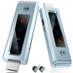 Wireless HDMI Transmitter and Receiver, 98 FT/30M Stabile Verbindung, 2,4G/5G tragbarer HDMI Wireless mit LED-Bildschirm, Plug & Play für Streaming Video Audio File von, Laptop, PC zu HDTV, Projektor. Silber Angebot bei HelloDeals