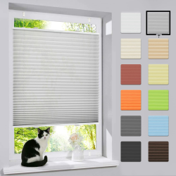 bobodeco Plissee ohne Bohren Klemmfix Faltrollo Jalousie Grau 75x110cm (BxH), Plisseerollo Sichtschutz und Sonnenschutz Blickdicht Easyfix lichtdurchlässig Rollo für Fenster & Tür B75 x H110 cm Grau Angebot bei HelloDeals