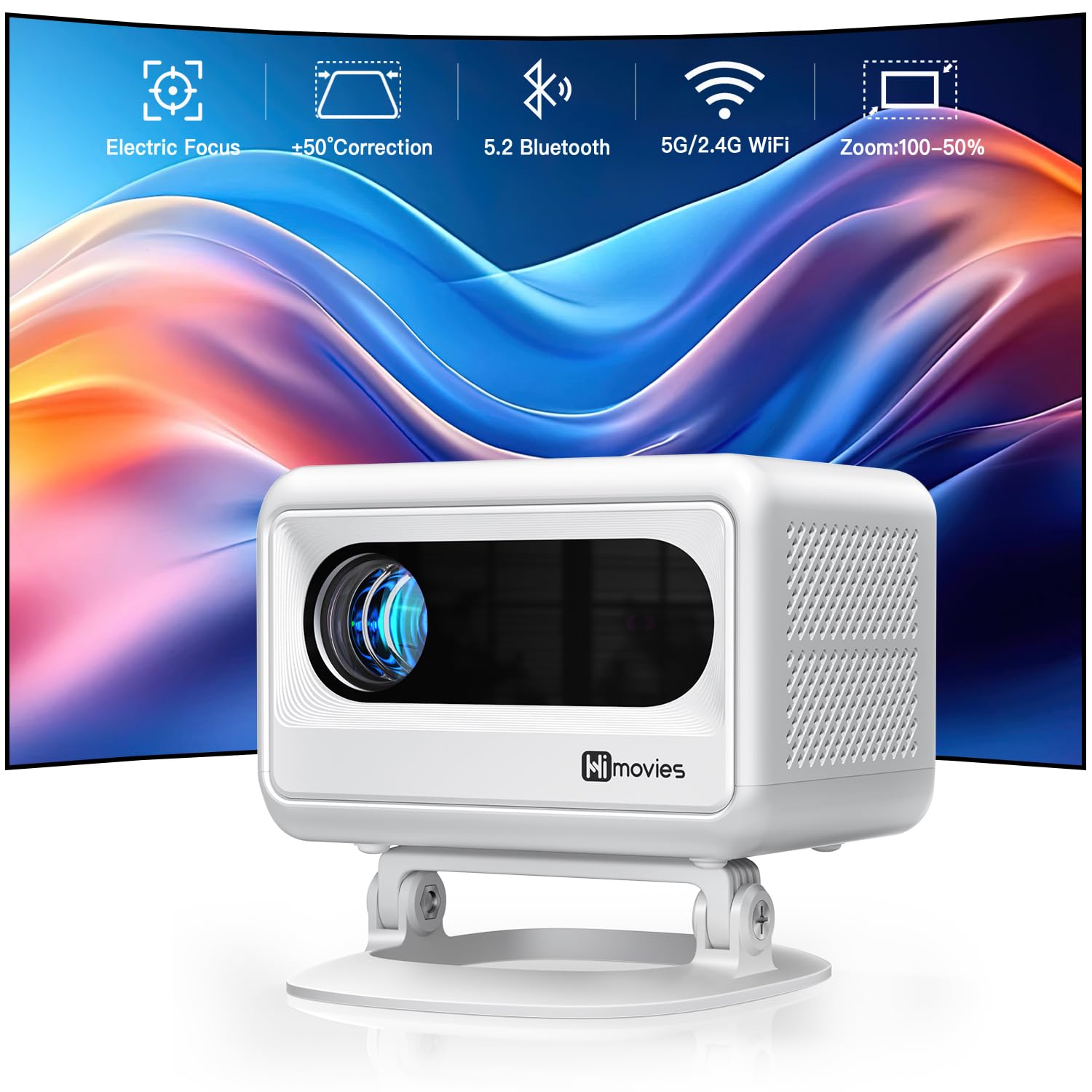 Mini Beamer 23000L E-Fokus Trapezkorrektur Klein Projektor 4K Unterstützt, Portable Projectok WiFi6 Bluetooth 5.2 Full HD 1080P, Tragbarer Video Projector für Handy/TV Stick/Laptop/HDMI A-23000L Mini Beamer Angebot bei HelloDeals