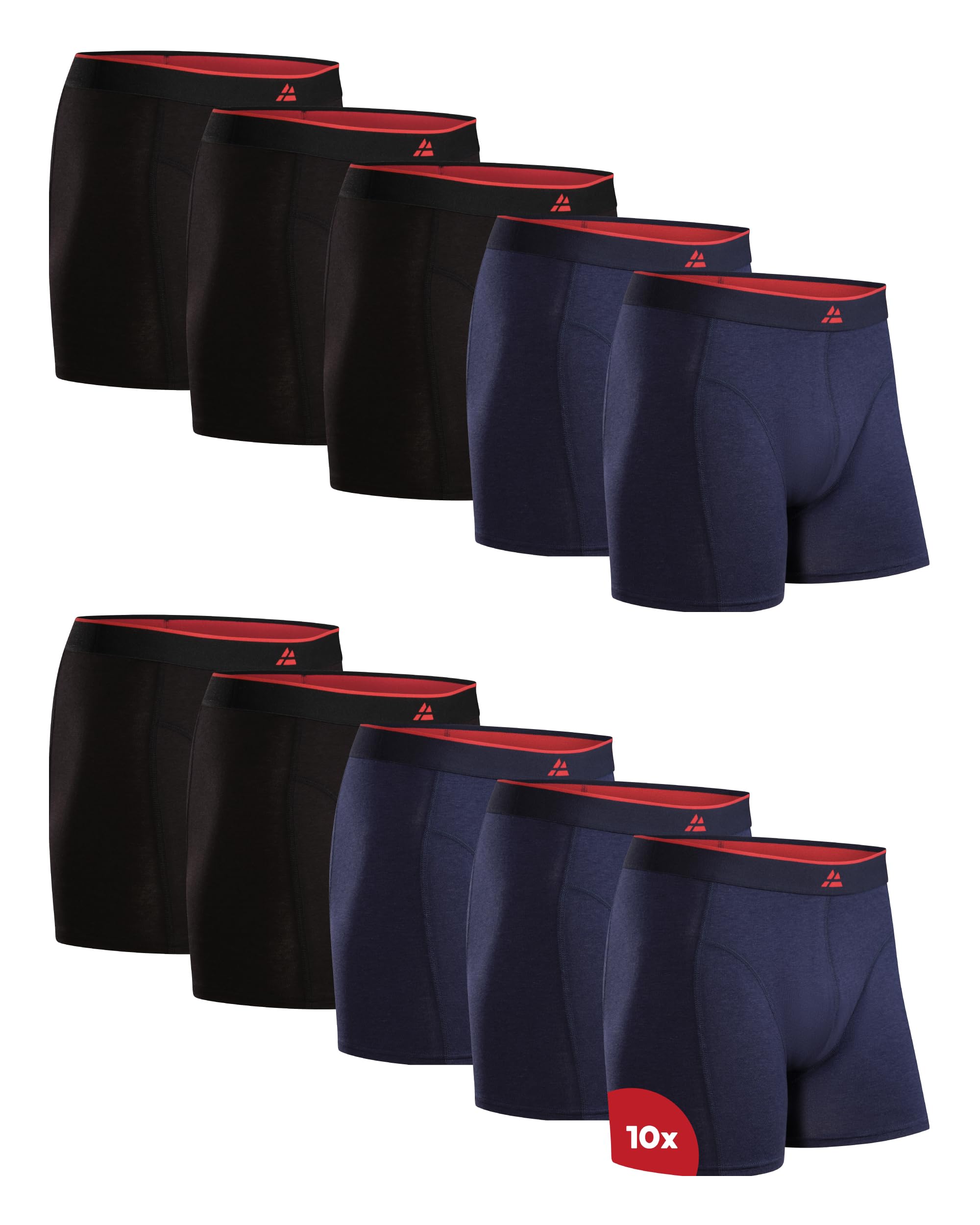 DANISH ENDURANCE Bambus Boxershorts Herren, Superweiche Unterhosen Männer, Bequem, Atmungsaktiv & Etikettfrei, Mit oder ohne Eingriff, 6er oder 10er Pack 3XL Mehrfarbig (5x Schwarz, 5x Marineblau) Angebot bei HelloDeals