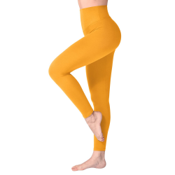 SINOPHANT Leggings Damen High Waist - Blickdicht Leggins mit Bauchkontrolle für Sport Yoga Gym #1er Pack Dunkelgelb L-XL Angebot bei HelloDeals