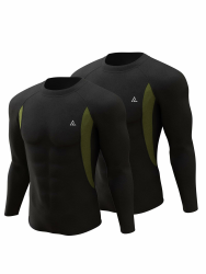 CL convallaria Thermounterwäsche Unterhemd Herren Thermoshirt Langarm Innenfleece Funktionsunterwäsche Thermo Oberteil 2er/3er Pack L Tops2pc-a-blackblack Angebot bei HelloDeals