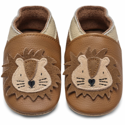 IceUnicorn Krabbelschuhe Baby Lauflernschuhe Jungen Weiche Leder Babyschuhe Kleinkind Lederschuhe mädchen Babyhausschuhe 18-24 Monate Gelbbrauner Löwe Angebot bei HelloDeals