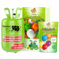 Helium Gasflasche + 100 Luftballons ÖKO-TEST "SEHR GUT" • für ca. 30 Ballons ✓ garantierte 200l Ballongas ✓ Ballons MADE IN EU ✓ Helium Balloon Gas • praktisches Füllsystem für Party, Geburtstag uvm. Helium+100 Ballons Angebot bei HelloDeals