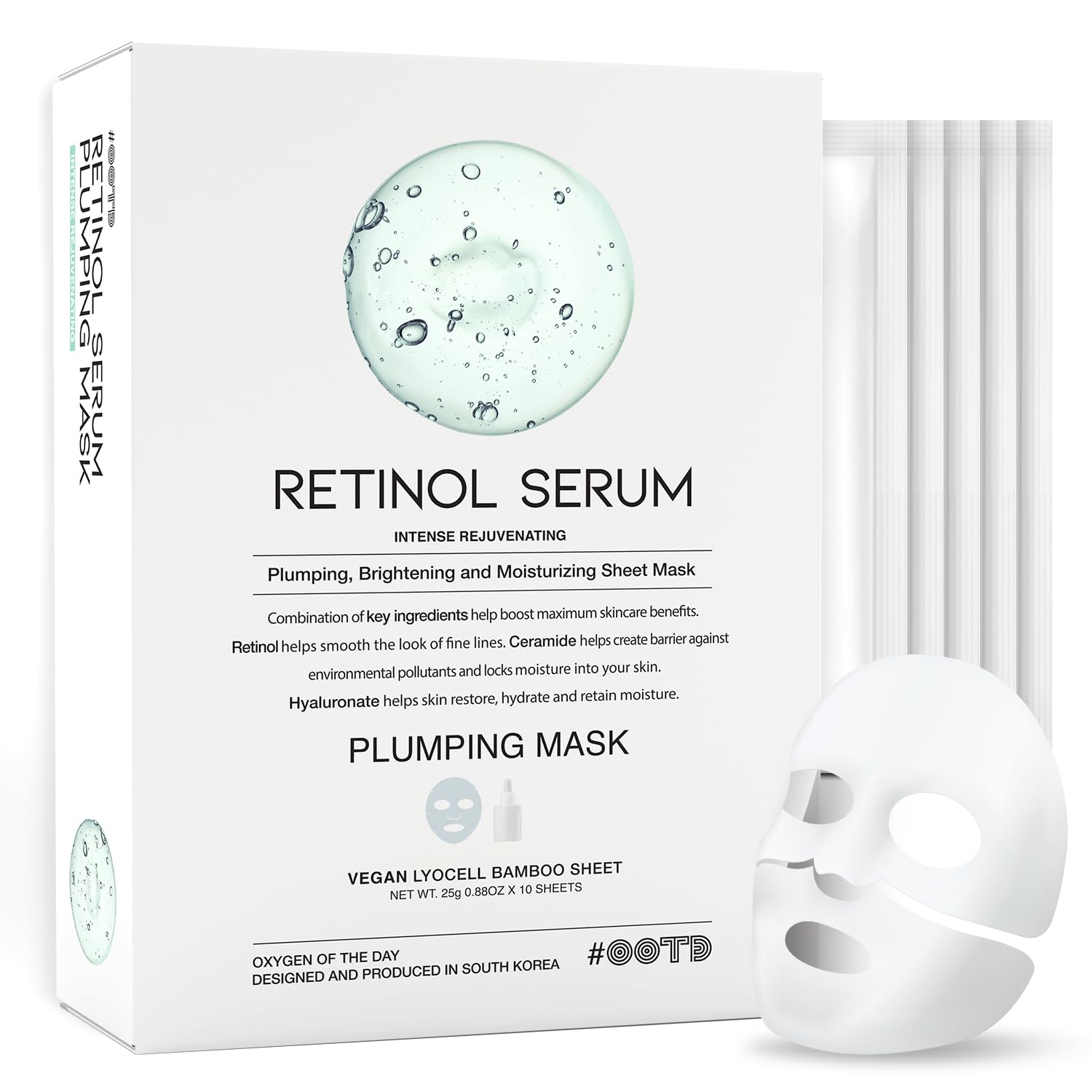 #OOTD Retinol Sheet Mask – Retinol-Maske zur Erneuerung und Glättung der Haut. Ideal zur Bekämpfung von Alterserscheinungen. Vegane Pflege und koreanische Beauty Angebot bei HelloDeals