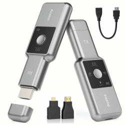 Transmitter and Receiver Wireless HDMI Adapter, 4K/30Hz Ohne Kabel HDMI Dongle mit LED, 50M Funkübertragung, 2,4G/5G Sender Empfänger für Streaming Video Audio von Laptop/PC zu Monitor/HDTV/Projektor Grau-4K/30Hz Angebot bei HelloDeals