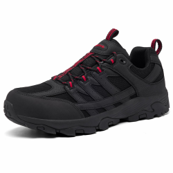 SHULOOK Herren Wanderschuhe Wasserdicht Leichte rutschfest Trekkingschuhe Outdoorschuhe 43 EU Schwarz Rot Angebot bei HelloDeals
