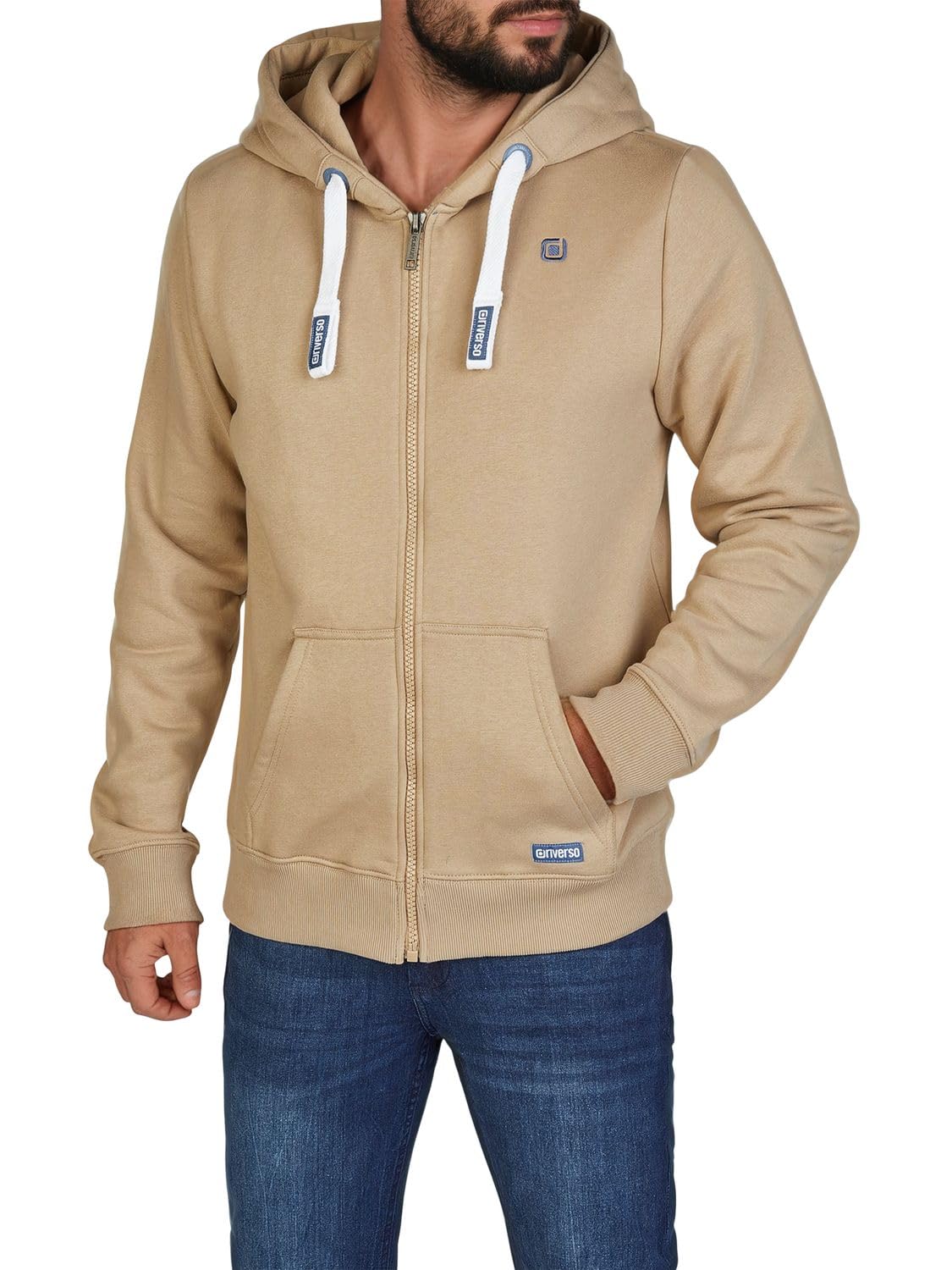 riverso Sweatjacke Herren mit Kapuze Reißverschluss Regular Fit RIVNoah Kapuzenjacke Hoodie Kapuzenpullover Braun Rot Blau Schwarz Grün Grau Beige S M L XL XXL 3XL 4XL 5XL 4XL Cobblestone Beige Angebot bei HelloDeals