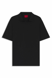 HUGO Herren Dimersve Relaxed-Fit Poloshirt aus merzerisiertem Stretch-Baumwoll-Piqué XS Schwarz Angebot bei HelloDeals