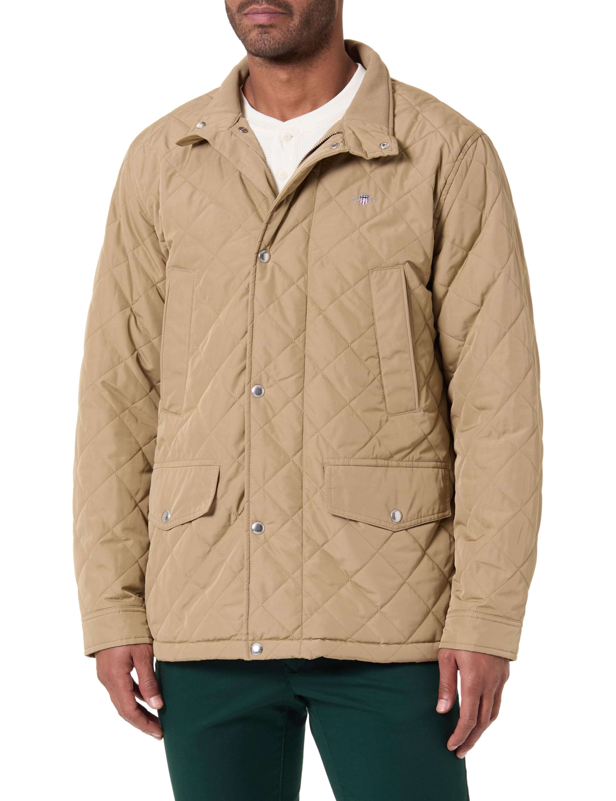GANT Herren Quilted Windcheater Mid Jacket Jacke (1er Pack) L LIGHT TAUPE Angebot bei HelloDeals