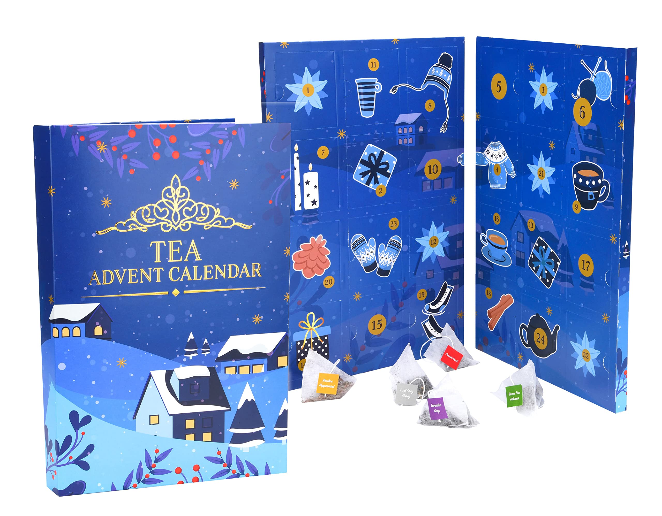Spetebo Tee Buch Adventskalender 2025 groß - 35 x 24 cm - Verschiedene Teesorten für die Weihnachtszeit - Advent Weihnachten Deko Kalender Probier Set Angebot bei HelloDeals