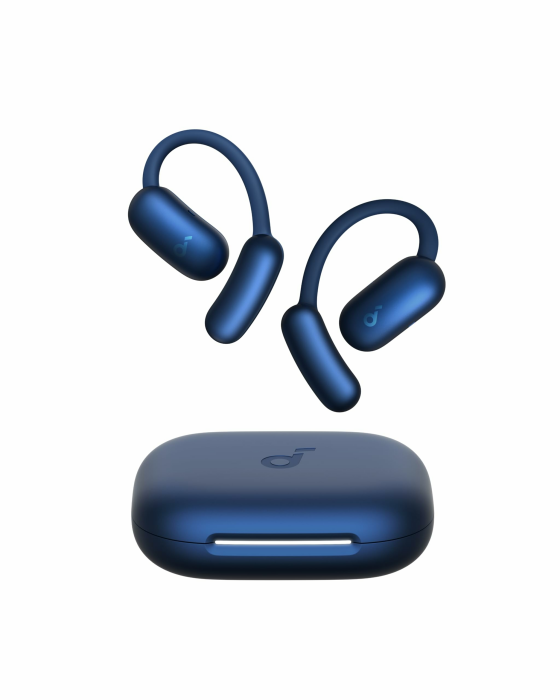 soundcore AeroFit 2 by Anker, Open-Ear Kopfhörer, KI-Übersetzung, anpassbare Ohrbügel, Fester Halt, tiefer Bass, Hi-Res Audio, 42h Spielzeit, Bluetooth 5.4, kabellos Laden, IP55, klare Anrufe durch KI Standard Blau Angebot bei HelloDeals