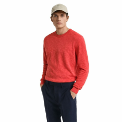 GANT Herren Linen Blend C-Neck Pullover 4XL Brick Red Angebot bei HelloDeals