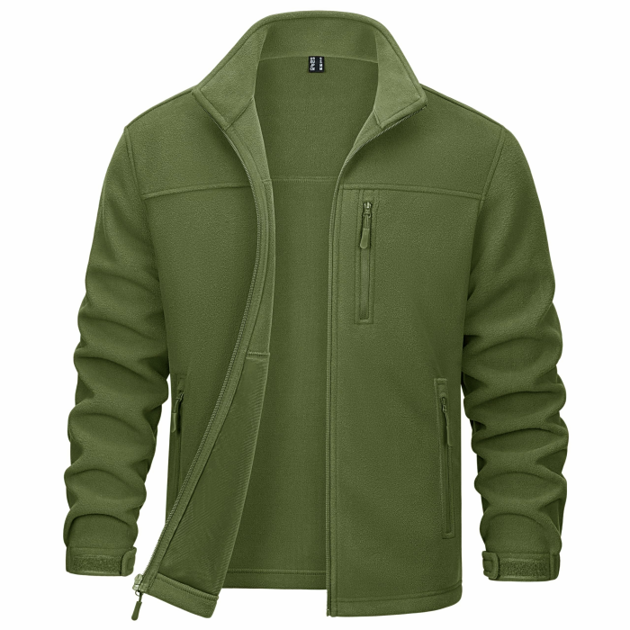 TACVASEN Herren Fleecejacke Warme Outdoor Mid Layer Full Zip Microfleece Jacket 3XL Armeegrün Angebot bei HelloDeals